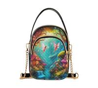 EOSDT Borsa a tracolla singola con tracolla a tracolla per cellulare con fiori e foresta delle fate, borsa a tracolla da donna, 15 x 21 x 7,9 cm