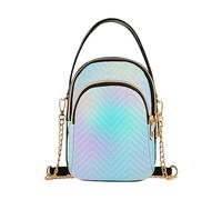EOSDT Borsa a tracolla singola da donna color pastello arcobaleno sfumato con tracolla a catena trapuntata portafoglio per telefono borsa carino da donna borsa a tracolla borsa a tracolla da donna 15