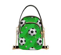 EOSDT Classico Nero Bianco Calcio Verde Una Spalla Borsa Donna Stampato Telefono Borsa Piccola Catena Trapuntata Designer Satchel Crossbody Bag