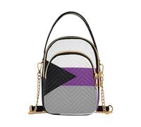 EOSDT Demissexual Pride Flag Sessuale Identità Sessuale Borse a tracolla Singola Borsa Trapuntata Telefono Piccola Borsa a catena Carino Zipper Crossbody Bowler Bag