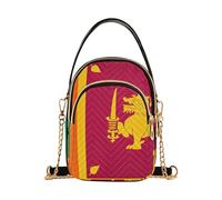 EOSDT Una borsa a tracolla trapuntata per telefono cellulare borsa a catena colorata con cerniera borsa a tracolla bandiera dello Sri Lanka