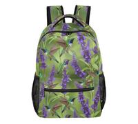 EOSDT Zaino scolastico per bambini con fiori estetici viola, per ragazze e ragazzi, Estetica Fiore Viola 2, Small, Casual