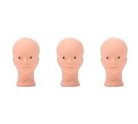 Eoslcusmvl 3X Testa di Addestramento di Pratica di Estensione del Ciglio di Bellezza per Trucco Cosmetology Manichino Molle del Manichino del Silicone con Il Foro del Supporto