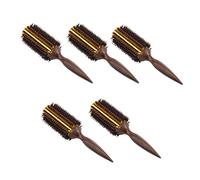 Eoslcusmvl 5X Pettine per Capelli nel Twill Dritto Rotante nel di Cinghiale Naturale Barile Tondo Che Soffia Arricciatura Strumento per Lo Styling per Parrucchieri DIY