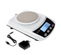 Eosphorus Bilancia Digitale Analitica LCD 600g x 0,01g, per Laboratorio Scientifico, Bilancia Da Cucina, Bilanciamento Accurato Per Pesare Grammi, Oncia, Carati, Incluso Cavo USB e Adattatore AC/DC