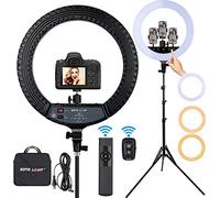 EOTO LIGHT Luce ad anello a LED da 18 pollici con supporto per treppiede, luce ad anello per selfie con pannello a sfioramento per riprese video Vlog con borsa per il trasporto e telecomando, CRI>90