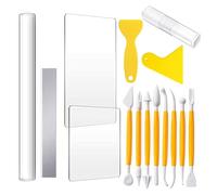 Eouayoree 15 Pezzi di Set di Utensili per la Ceramica Coltello per Intagliare Pietra Plastica Argilla Bastoncino in Acrilico Tavoletta per la Stesura 'Argilla Fai da Te Resistente
