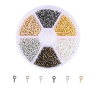 EOUIAV 600 Pezzi Mini Vite Occhio Chiodo Gancio Filo Anello Mini, Ferro Piccola Vite Occhio Vite Occhio di Pecora Chiodo, Usato per Appendere Gioielli per Fare Artigianato Fai da Te (6 Colori Misti)