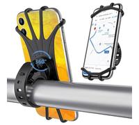 EOUIAV Porta Cellulare Bici, 360°Rotabile Silicone Manubrio Supporto Cellulare,Regolabile Universale Porta Telefono Bici, per iPhone 14/13/12/11,Samsung Smartphone 4.5"-7.0" (Nero)