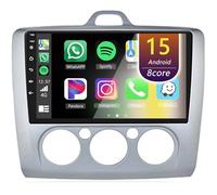 Eouyt Android Autoradio per Ford Focus Exi MT 2 3 Mk2/Mk3 2004-2011, 9" Touch Screen Stereo Auto con CarPlay Android Auto GPS Bluetooth Telecamera(Silver,4Core(2+32GB))