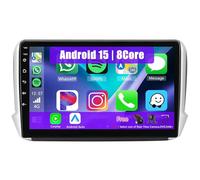 Eouyt Android Autoradio per Peugeot 2008 2013-2020, 9" Touch Screen Stereo Auto con CarPlay Android Auto GPS Bluetooth Telecamera(8Core(2+32GB))