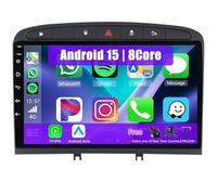 Eouyt Android Autoradio per Peugeot 408, 9" Touch Screen Stereo Auto con CarPlay Android Auto GPS Bluetooth Telecamera(8Core(4+64GB))