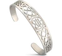 Eouyt Bracciale Lucifer Croce di Leviatano Bangle Bracciale Baphomet Sigillo di Satana Diavolo Demone Nodo Celtico Accessori Gotici Regalo Uomo Donna, Bracciale Croce Leviathan d'Argento