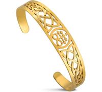 Eouyt Bracciale Lucifer Croce di Leviatano Bangle Bracciale Baphomet Sigillo di Satana Diavolo Demone Nodo Celtico Accessori Gotici Regalo Uomo Donna, Bracciale Croce Leviathan d'oro