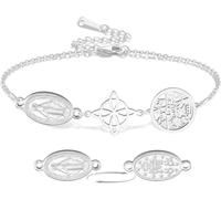 Eouyt Bracciale Vergine Maria Nodo Streghe Tetragrammaton Pentagramma Ciondolo Celtico Tripla Protezione Wicca Pagano Gioiello Amuleto Uomini Donne Cristiano, Silver3