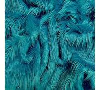 EOVEA Tessuto shaggy in pelliccia sintetica al metro, larghezza 91,4 x 152,4 cm, soffice tessuto in pelliccia, materiale peloso per fai da te, Halloween, tappezzeria, costumi, cucito (turchese scuro,