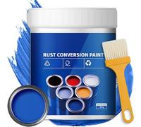 Eowduk Weatherproof Rust Converter Paint for Metal, 300/500g Rust Conversion Paint, 4-in-1 Rust Remover with Brush for Metal, Car, Industrial Equipment, No Mixing Required (Blue,300g)
