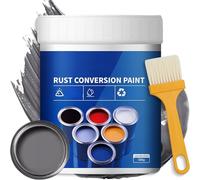 Eowduk Weatherproof Rust Converter Paint for Metal, 300/500g Rust Conversion Paint, 4-in-1 Rust Remover with Brush for Metal, Car, Industrial Equipment, No Mixing Required (Gray, 500g)