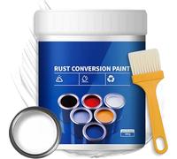 Eowduk Weatherproof Rust Converter Paint for Metal, 300/500g Rust Conversion Paint, 4-in-1 Rust Remover with Brush for Metal, Car, Industrial Equipment, No Mixing Required (White,300g)