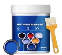 Eowduk Weatherproof Rust Converter Paint for Metal, 300/500g Rust Conversion Paint, 4-in-1 Rust Remover with Brush for Metal, Car, Industrial Equipment, No Mixing Required (Blue, 500g)