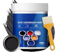 Eowduk Weatherproof Rust Converter Paint for Metal, 300/500g Rust Conversion Paint, 4-in-1 Rust Remover with Brush for Metal, Car, Industrial Equipment, No Mixing Required (nero, 300g)