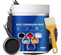 Eowduk Weatherproof Rust Converter Paint for Metal, 300/500g Rust Conversion Paint, 4-in-1 Rust Remover with Brush for Metal, Car, Industrial Equipment, No Mixing Required (nero, 500g)
