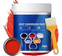 Eowduk Weatherproof Rust Converter Paint for Metal, 300/500g Rust Conversion Paint, 4-in-1 Rust Remover with Brush for Metal, Car, Industrial Equipment, No Mixing Required (rosso, 300g)