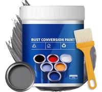 Eowduk Weatherproof Rust Converter Paint for Metal, 300/500g Rust Conversion Paint, 4-in-1 Rust Remover with Brush for Metal, Car, Industrial Equipment, No Mixing Required (Gray, 300g)