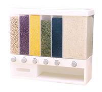 Eowppue Dispenser Per Cereali Dispenser Per Alimenti a Secco Dispenser Per Alimenti Dispenser Per Riso Dispenser Da Banco Per Alimenti Secchi Per Chicchi Di Caffè Alimenti Secchi（6 Scomparti 10 Kg）