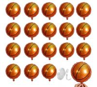 Eowppue Palloncini Compleanno Basket 18 Pezzi Palloncini Alluminio 18 Pollici Arancioni per Decorazioni Festa Bambini Adulti addobbi Sportivi Feste Tema Basket con Nastro Incluso riutilizzabili