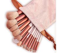 Eowppue Pennelli Make Up Set 13 Pezzi Set Pennelli Da Trucco Pennelli Make Up Professionali Set Pennelli Trucco Professione Set Viso Occhi Per Fondotinta Cipria Correttore（Rosa & Sacchetto Flanella）