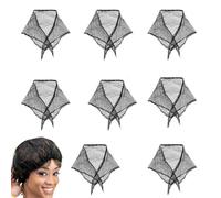 Eowppue Rete per Capelli a Triangolo 8 Pezzi Rete per Capelli a Maglia Nera per Capelli per Capelli