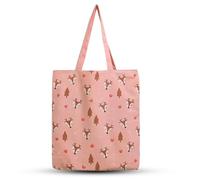 Eowppue Sacca da Spalla Tote Bag Università e Borsa Shopper Personalizzabile - Animale della Foresta in Rosa, Tote Bag Di Design Bifacciale da 40 x 36 cm.