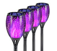 EOYIZW Luci solari per esterni, confezione da 4 pezzi, 99 LED viola, decorazioni per Halloween, luci solari - IP65 impermeabile, decorazione da giardino per esterni, per Halloween, cortile, patio