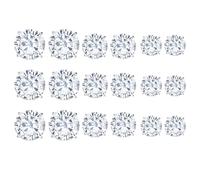 EOYVAIL Orecchini da donna,Set di 12 paia di orecchini rotondi in zircone di cristallo a sei punte, con diamanti a perno con diametro rispettivamente di 4 mm/6 mm/8 mm.