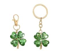EOYVAIL Portachiavi ad anello e catena da donna,Portachiavi a forma di quadrifoglio, accessorio decorativo da donna, 2 pezzi