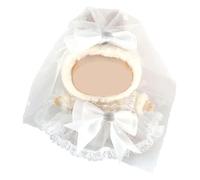 EOYVAIL Set di abbigliamento e accessori per bambole,Vestito da sposa con velo in tulle bianco per baby doll, 2 pezzi, adatto per bambola LaBu da 17 cm, regalo fai da te per bambini