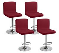 Eozakavod Coprisedie da Bar con Schienale Set di 4 Facile da Pulire Fodere per Sedia Elastiche per Rinnovare e Proteggere Sedie da Cucina, Bar, Giardino (Rosso, Set di 4)
