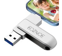EozNOE - Chiavetta USB da 64 GB per iPhone, 3 in 1 Pendrive senza app salvare foto e video, unità flash memoria esterna per iPhone compatibile con Phone/Andriod/Pad/Mac/PC
