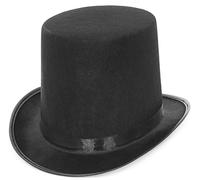 EOZY - Cappello a cilindro da uomo e donna, cappello alto per adulti con nastro di raso, cappello da festa per mago, carnevale, Nero , Taglia unica