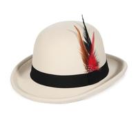 EOZY Cappello da equitazione da uomo e donna, in feltro, per adulti, beige., 57