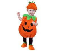 EOZY-Costume da Pumpkin Costume cosplay di Halloween Carnevale Costume da Zucca con cappello Copriscarpe per Bambini Ragazzi 4-12 anni (Altezza 70-80 CM)