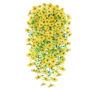 Epaing 2 Pièces Fleurs Artificielles, artificielles Murales Suspendues Fleurs extérieures Paniers mur de fleur, Plantes Artificielles pour Célébration Cuisine Jardin Bureau(Giallo)