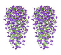 Epaing 4 fiori artificiali da appendere, piante artificiali da esterni, per appendere cesti, petunia finta, resistenti ai raggi UV, piante rampicanti artificiali per casa, giardino, decorazione