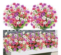 Epaing Fiori Finti da Esterno, 6 Fasci 3 Colori Piante da Vaso Finte da Esterno, UV-Resistenti Pianta Finta, Fiori Artificiali Che Sembrano Vere per Balcone Decorazioni