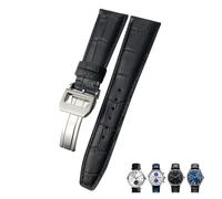 EPANO Cinturino in vera pelle di vitello, 20 mm, 21 mm, 22 mm, adatto per IWC Pilot Portogheser, nero, marrone, blu, a grana coccodrillo, 22mm, Agata