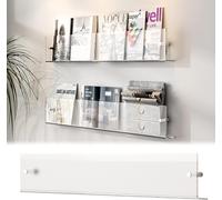 EPANO LXXW Portariviste da Parete Portariviste in Acrilico Trasparente for brochure, espositore for Letteratura, for Ufficio, Soggiorno Domestico Porta Depliant da Terra (Size : 80cm/31.5")