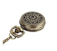 EPASHA Orologio da taschino, orologio da taschino da uomo Orologio da taschino retrò tono bronzo forma rotonda orologi modello ragnatela con collana a catena (Colore : Nero) (Color : Black)