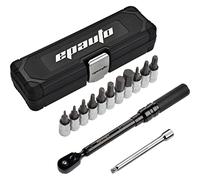 EPAuto Bike Tool 1/4 Inch Drive Click Torque Wrench Set (2 to 20 Nm), Hex/Torx Bit Socket Extension Bar Bicycle Maintenance Kit, Black