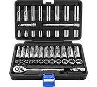 EPAUTO - Set di chiavi a bussola da 3/8" con cricchetto a 72 denti